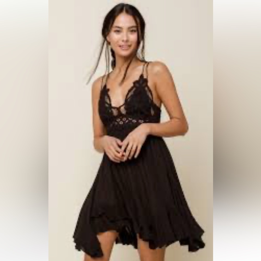 Free People black slip dress Size XS